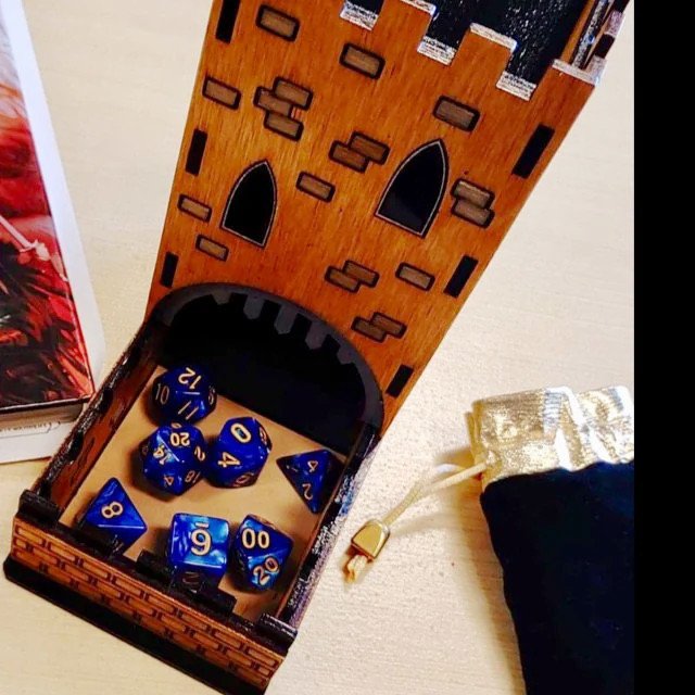 Hot selling Plywood MDF Acrylic Dice Tower 3D puzzles laser cutting custom wood Dice Tower for Dice game