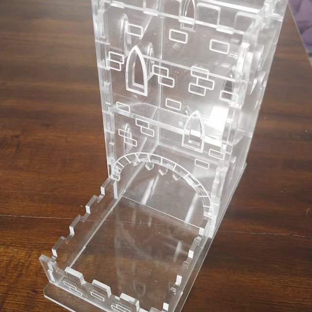 Hot selling Plywood MDF Acrylic Dice Tower 3D puzzles laser cutting custom wood Dice Tower for Dice game