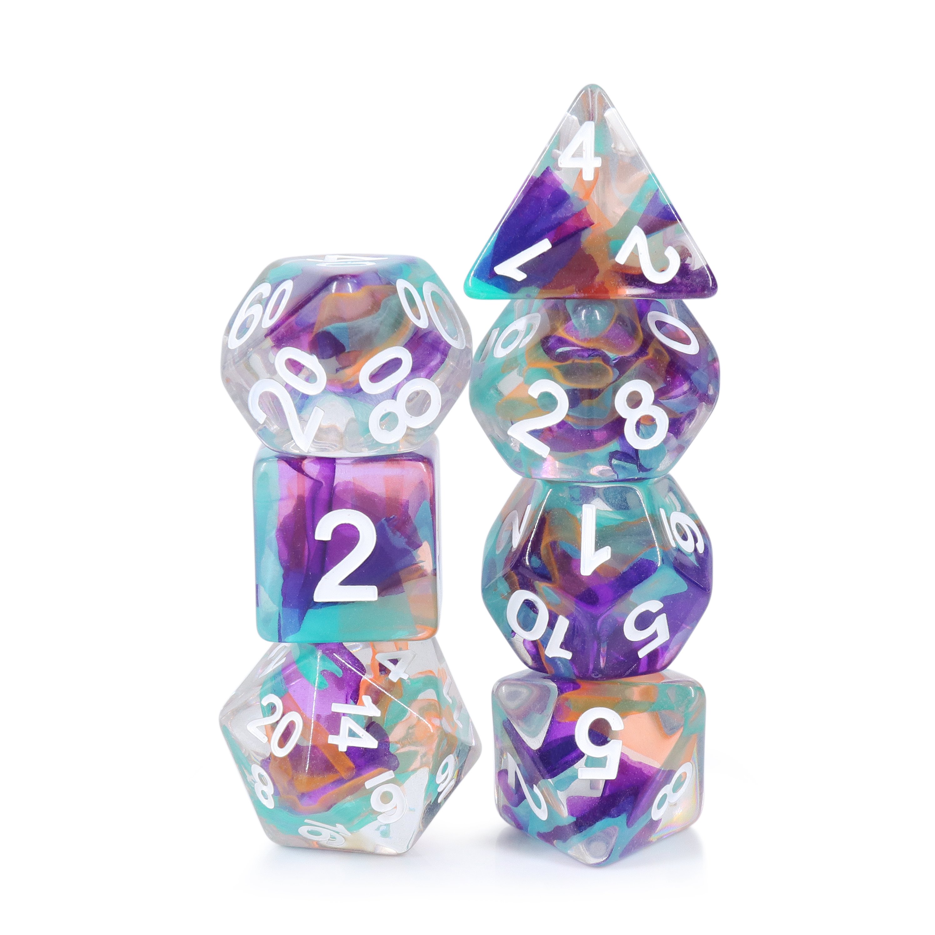 HD Dice Brand DND Dice Set Handcrafted Resin 7 pcs ribbon Dice Set For RPG Game
