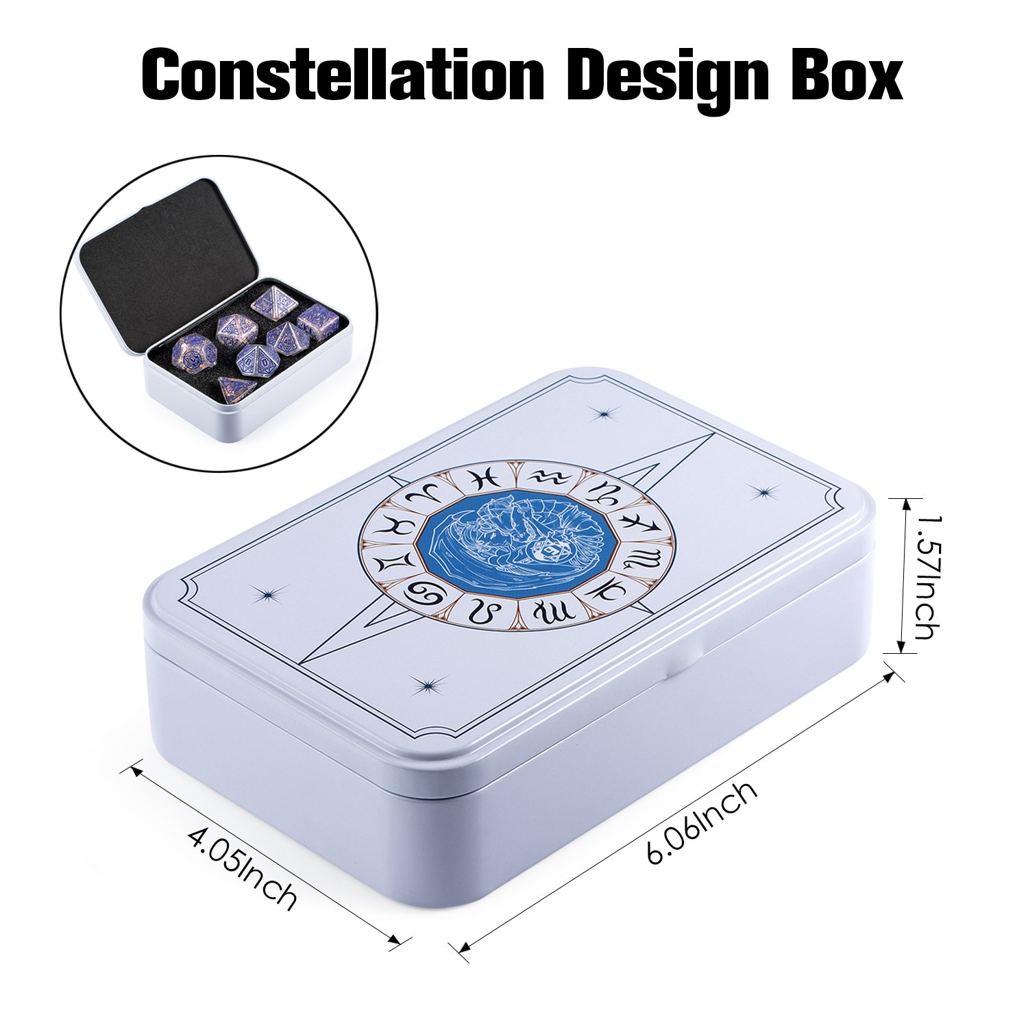 Custom Wholesale Metal Case Metal Tin Gift Metal Box for DND Dice Games and Board Game