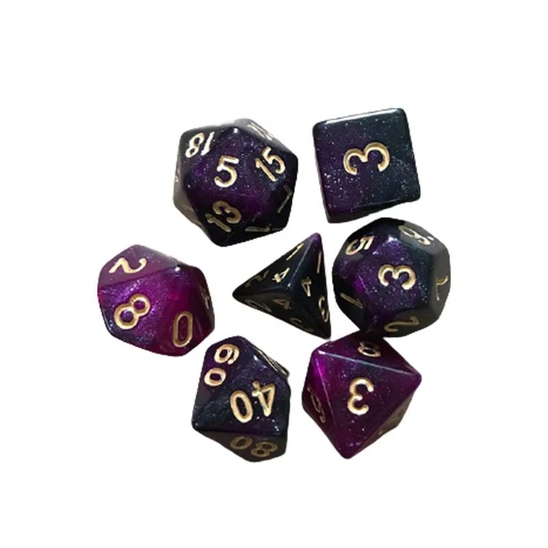 Wholesale DND Dice Polyhedron Set 7Pcs Two-Color Dragon And Dungeons Game Dice Acrylic Dice Set