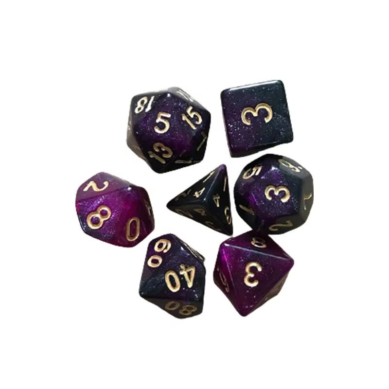 Wholesale DND Dice Polyhedron Set 7Pcs Two-Color Dragon And Dungeons Game Dice Acrylic Dice Set