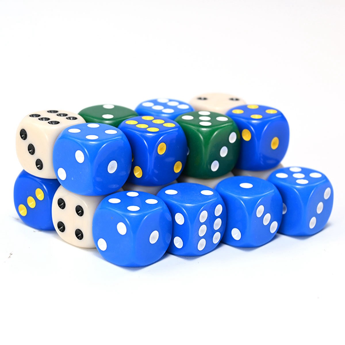 High Quality Factory 16MM 6 Sided Colorful Acrylic Casino Game Dice for Gambling and Dot Betting Dice Set Bulk