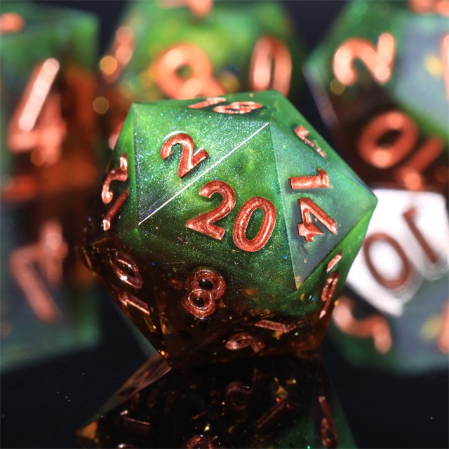 Mini Planet Handmade Custom SORCERER SUPREME Resin Dragon RPG Dice Set Dragon Dungeon DND Sharp Edges Gift Polyhedral Board Game