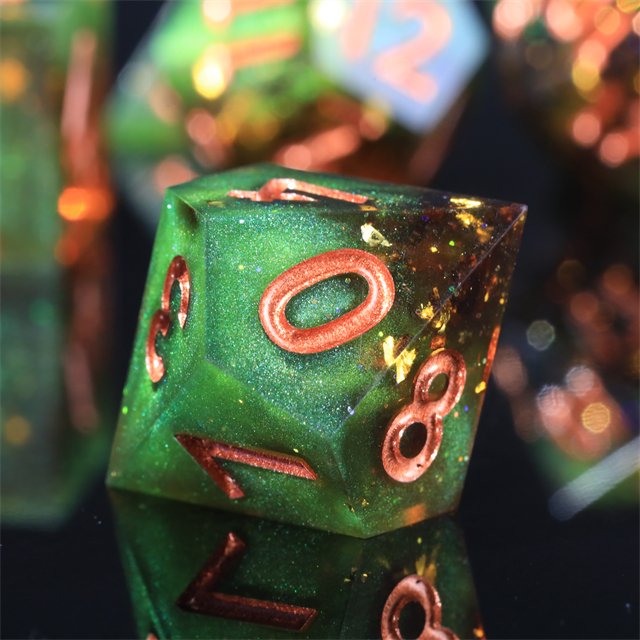 Mini Planet Handmade Custom SORCERER SUPREME Resin Dragon RPG Dice Set Dragon Dungeon DND Sharp Edges Gift Polyhedral Board Game