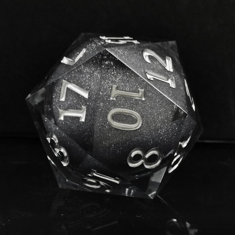 Custom D20 Liquid Core Giant Resin Dice 55MM Polyhedron Board Game Accessories RPG Dragon City Sharp Edge Gemstone Colorful