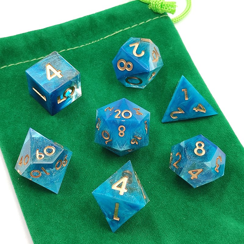 Custom Starry Sky Series Resin Dice set Red Color dnd dice7pcs per set Gaming Dice