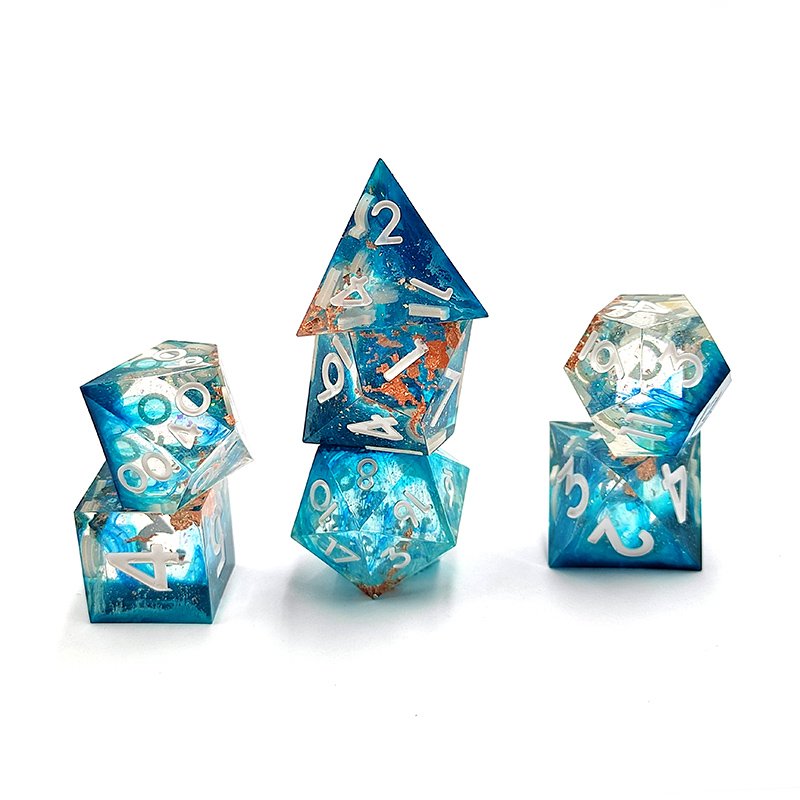 Custom Starry Sky Series Resin Dice set Red Color dnd dice7pcs per set Gaming Dice