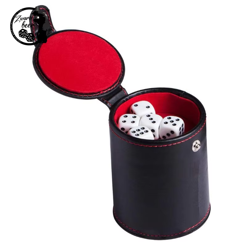 Customizable Dice Cup Engraved Logo Casino Dice Cup Leather