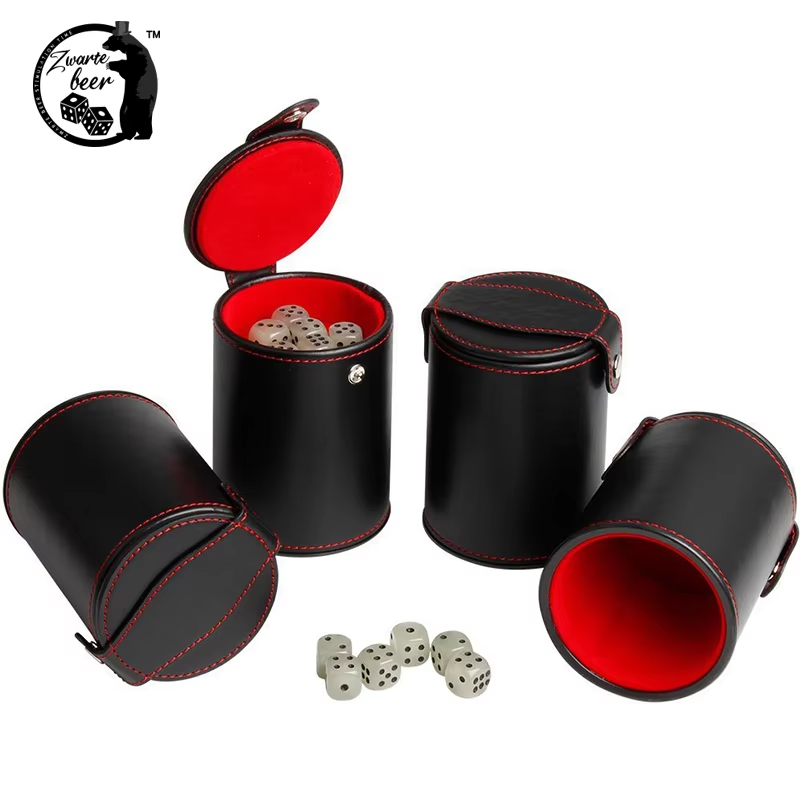Customizable Dice Cup Engraved Logo Casino Dice Cup Leather