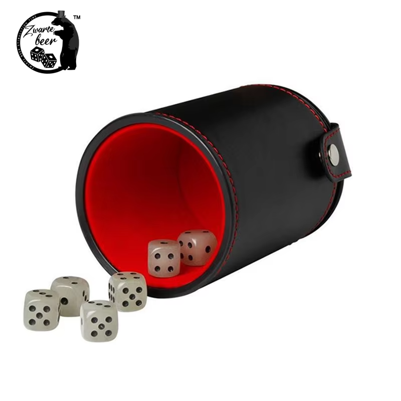 Customizable Dice Cup Engraved Logo Casino Dice Cup Leather