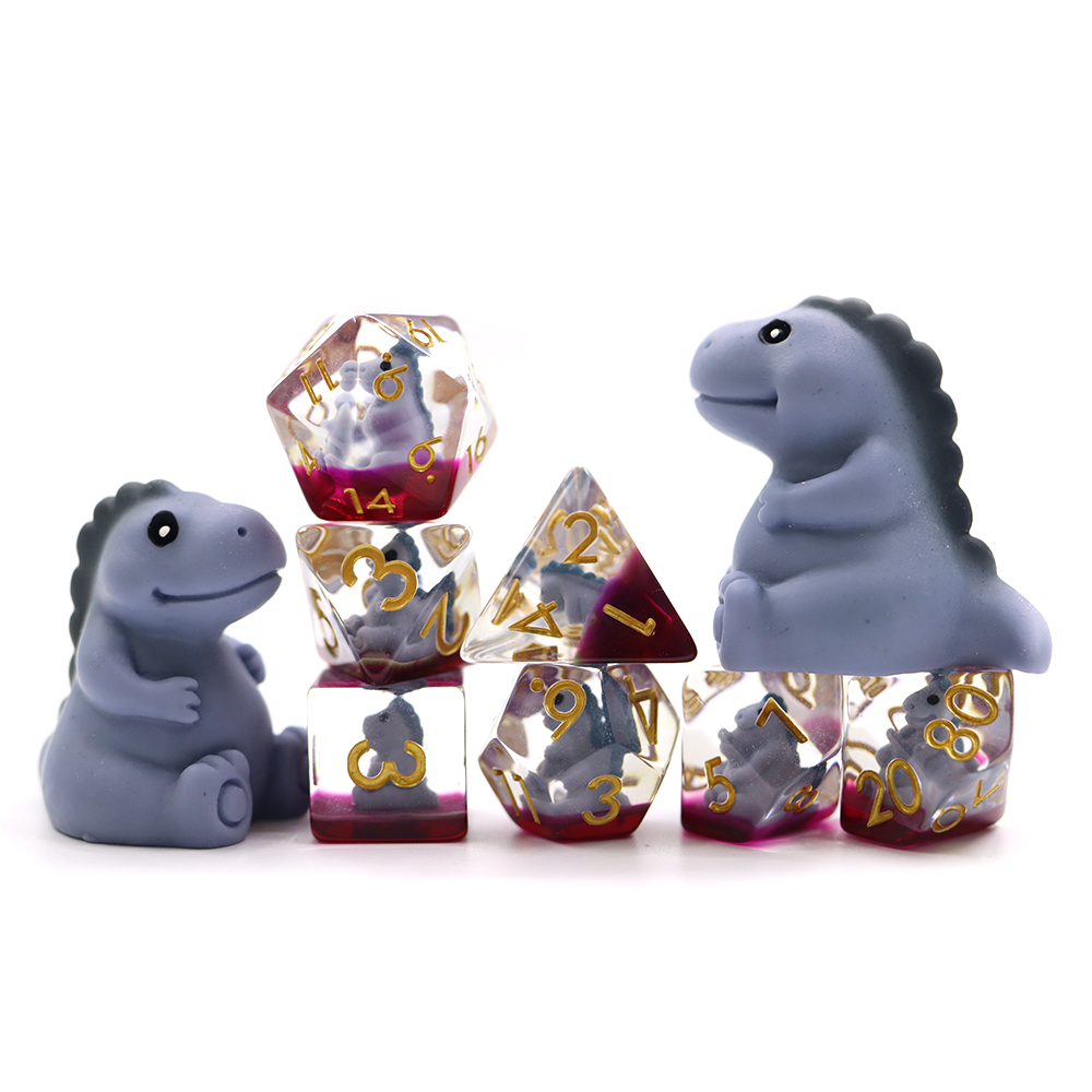 Dungeons & Dragons 7pcs set custom dice resin polyhedral dragon animal dice