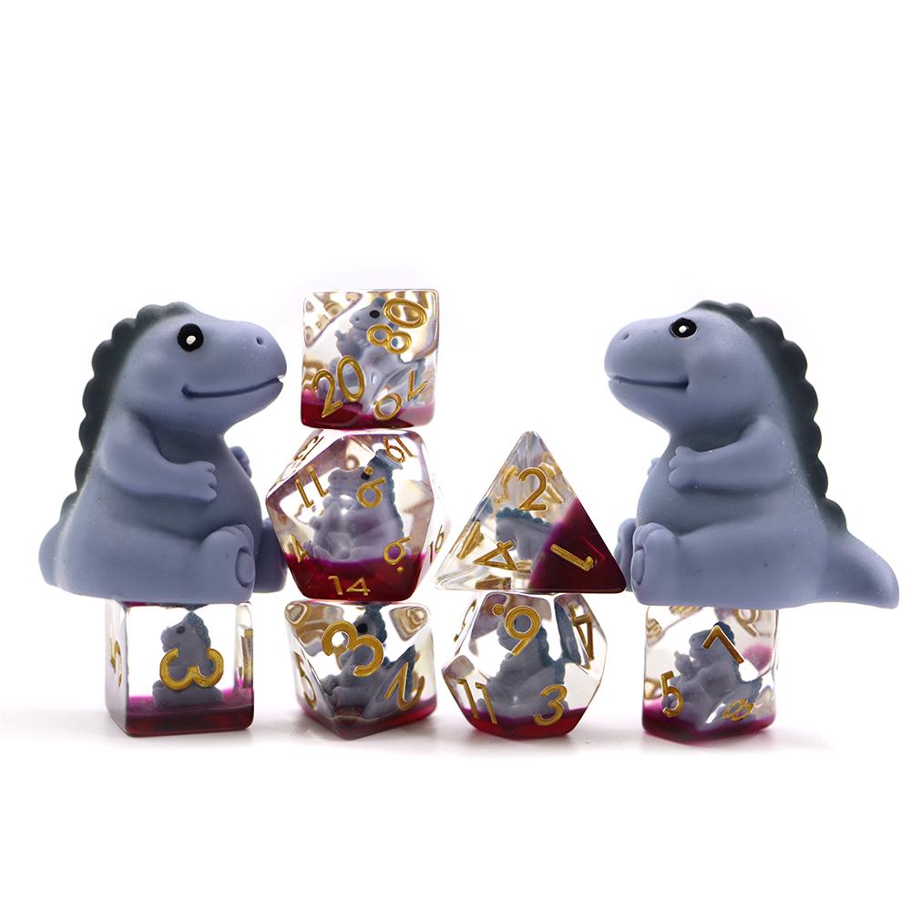 Dungeons & Dragons 7pcs set custom dice resin polyhedral dragon animal dice
