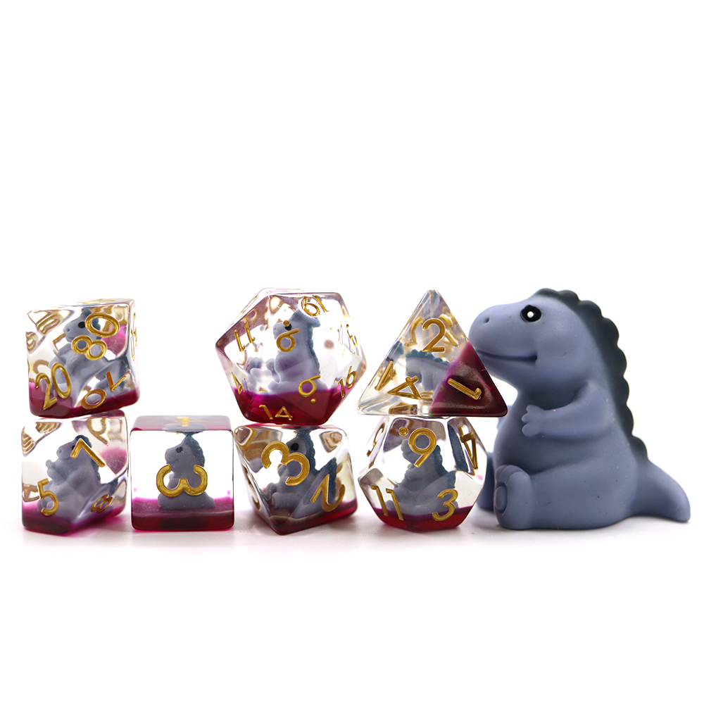 Dungeons & Dragons 7pcs set custom dice resin polyhedral dragon animal dice