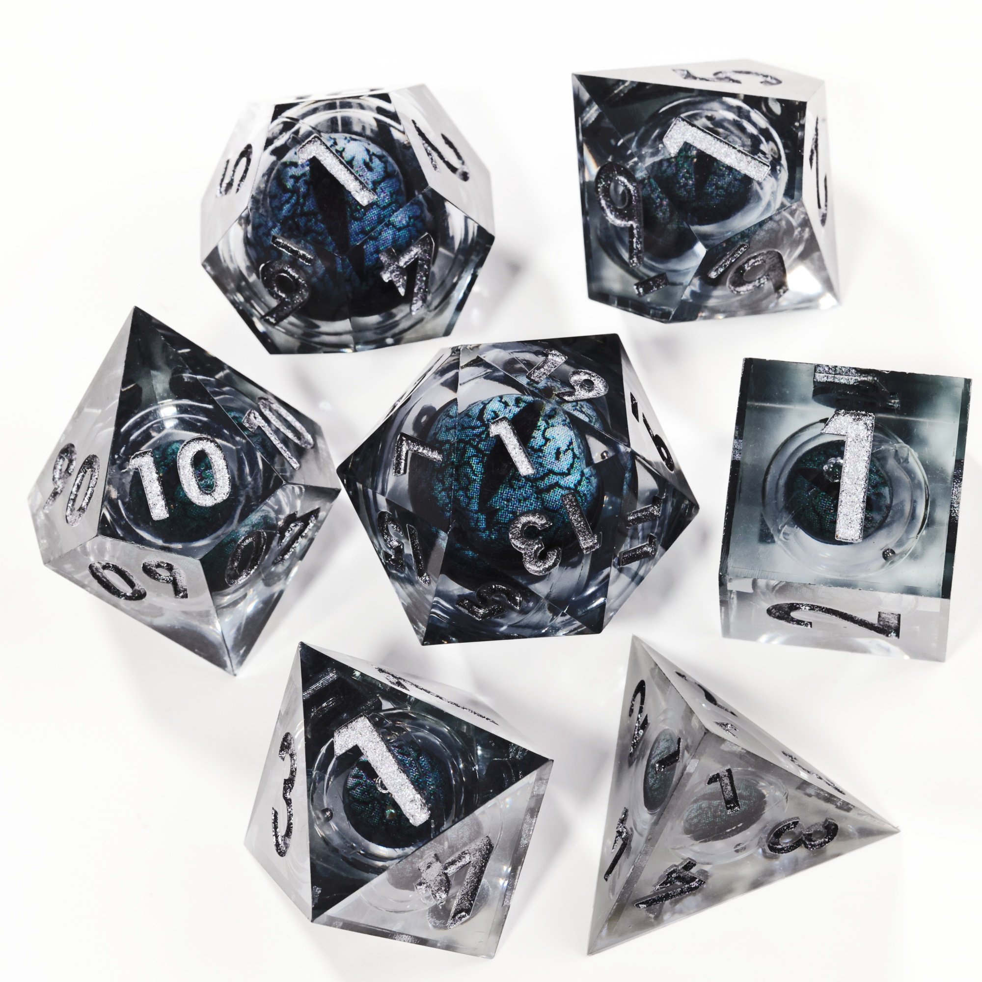 MINI PLANET DND Dice Set Dragon Eye Liquid Core Dice RPG Dungeons&Dragons Wholesale Custom Handmade Polyhedral Resin Dice D6 D20