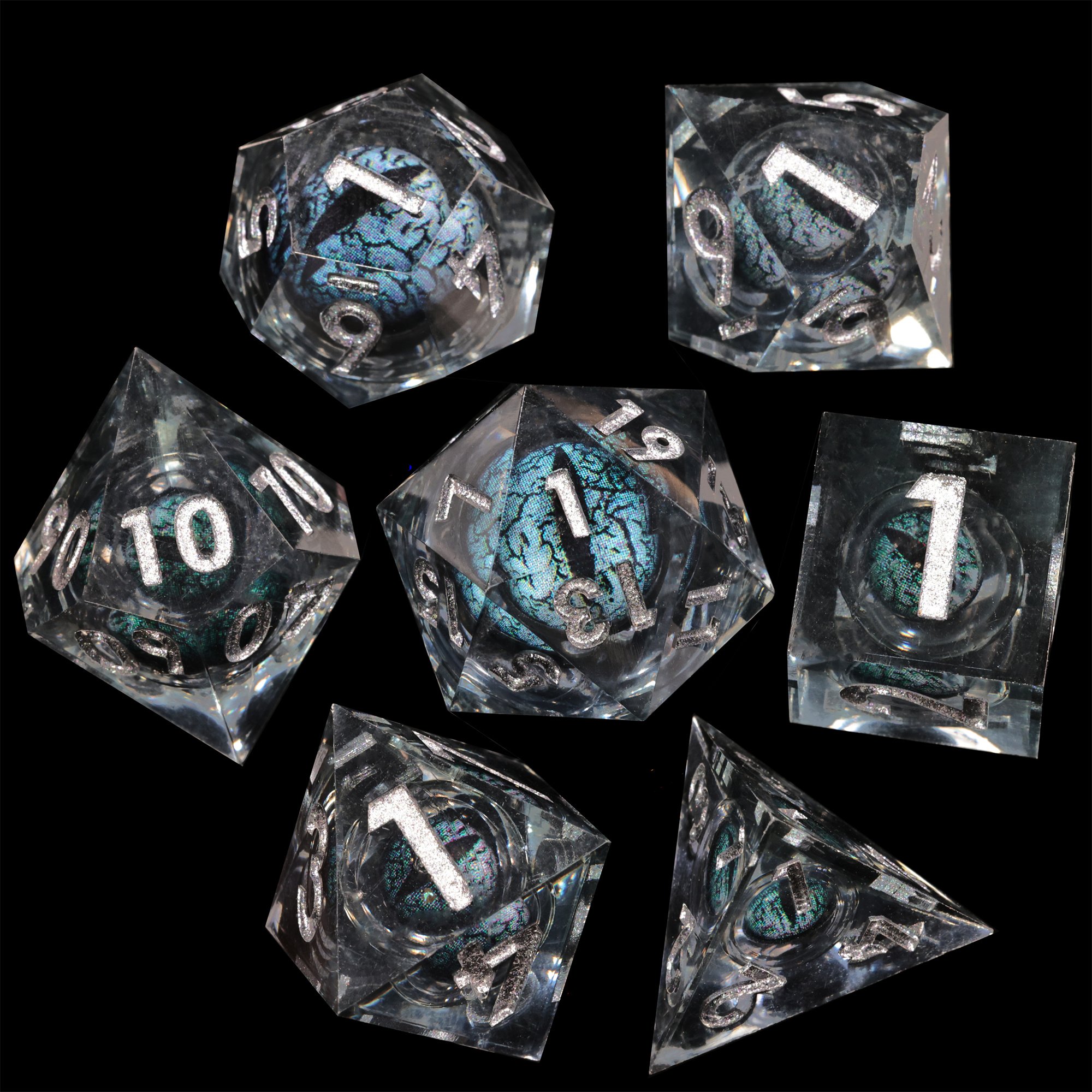 MINI PLANET DND Dice Set Dragon Eye Liquid Core Dice RPG Dungeons&Dragons Wholesale Custom Handmade Polyhedral Resin Dice D6 D20