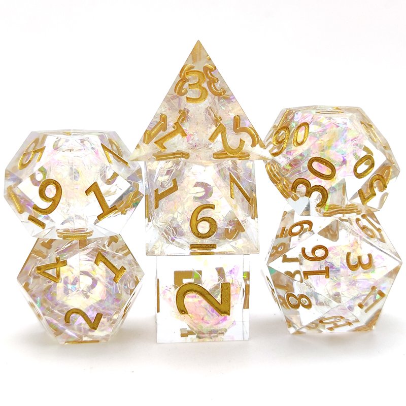 DND Polyhedral RPG Dice Resin Dice set Sharp Edge Dice