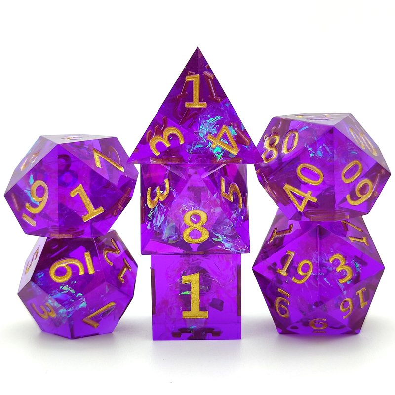 DND Polyhedral RPG Dice Resin Dice set Sharp Edge Dice