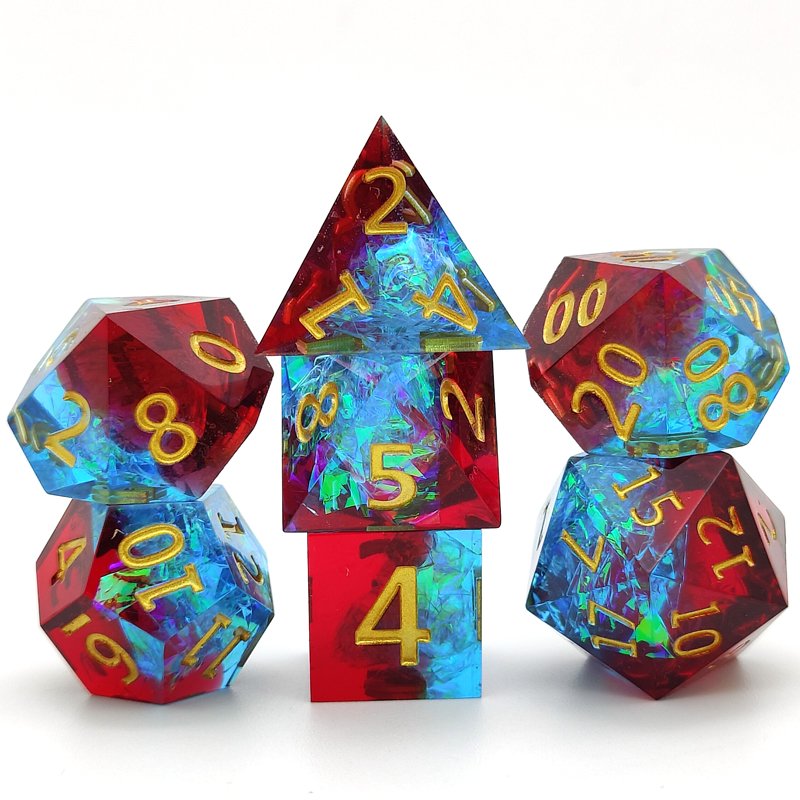 DND Polyhedral RPG Dice Resin Dice set Sharp Edge Dice