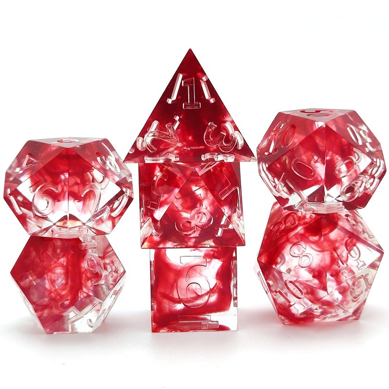 DND Polyhedral RPG Dice Resin Dice set Sharp Edge Dice