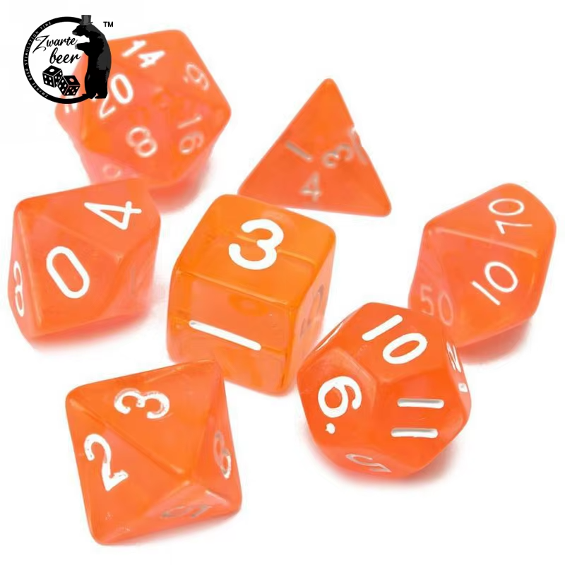 Dice Set Transparent DND Dice Acrylic Polyhedral Board Game RPG Dice Custom