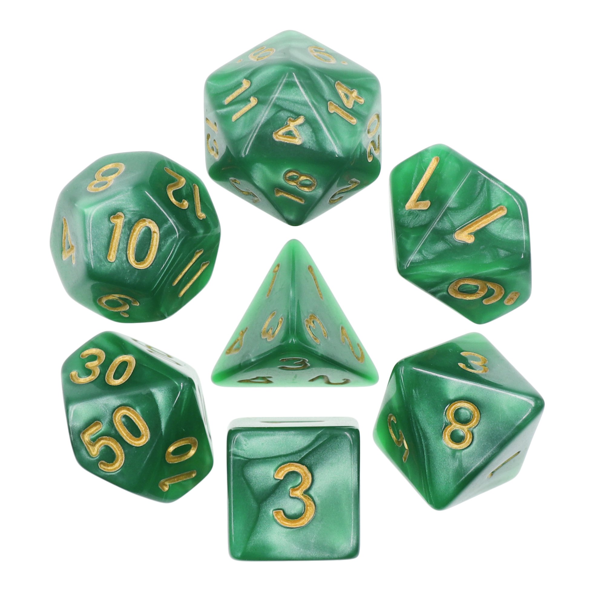Manufacturer custom 7 pcs acrylic Pearl dice multicolor astrology Game Accessories dice set