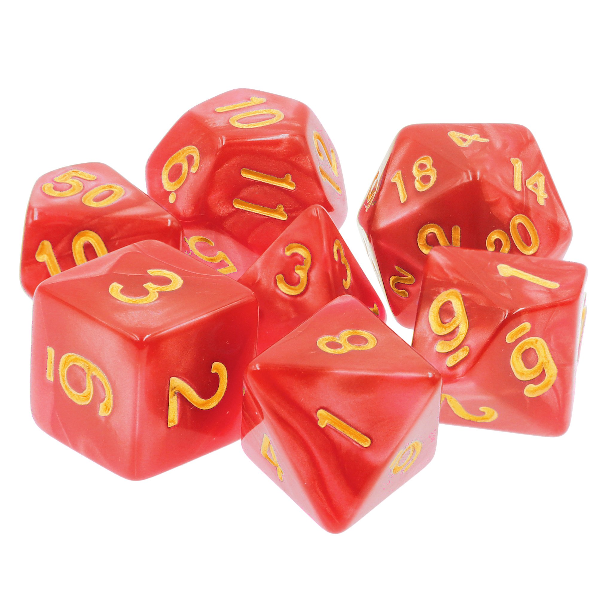 Manufacturer custom 7 pcs acrylic Pearl dice multicolor astrology Game Accessories dice set
