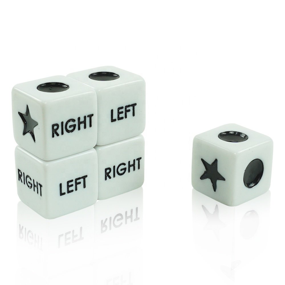 Wholesale 6 sidesd custom engraved acrylic game dice 16mm white cubes black painted for casino board games