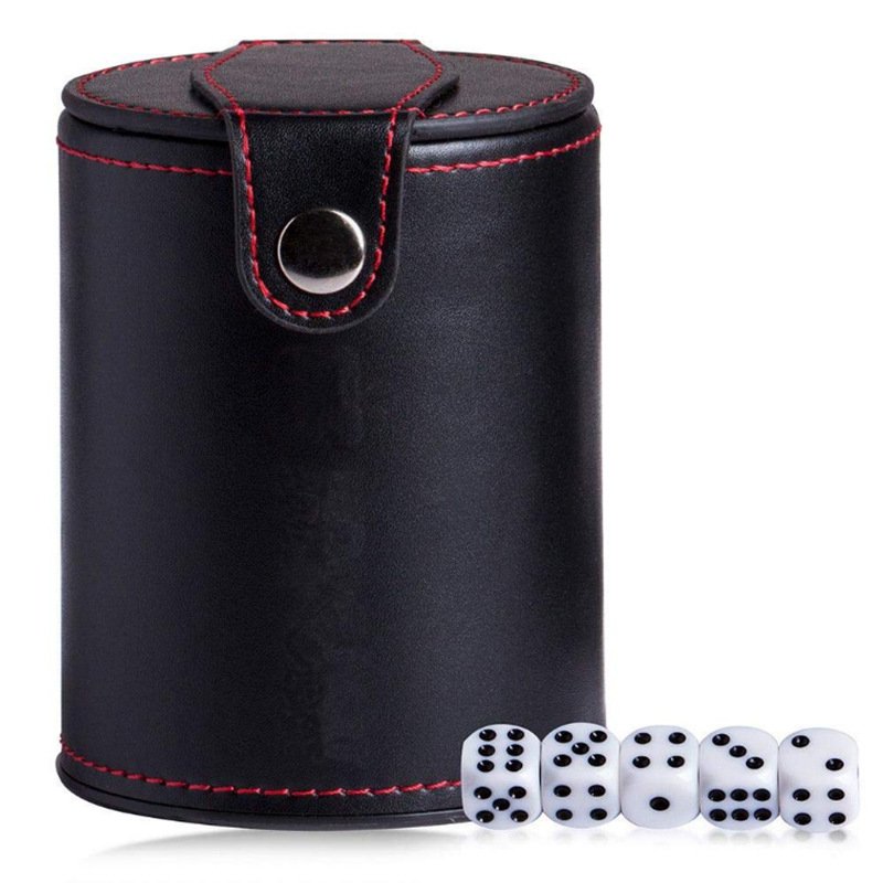 wholesale Customizable PU Leather Dice Cup Engraved Logo Casino dice cups for gambling games