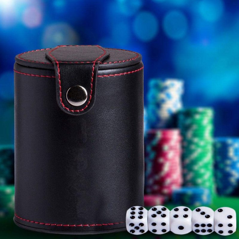 wholesale Customizable PU Leather Dice Cup Engraved Logo Casino dice cups for gambling games