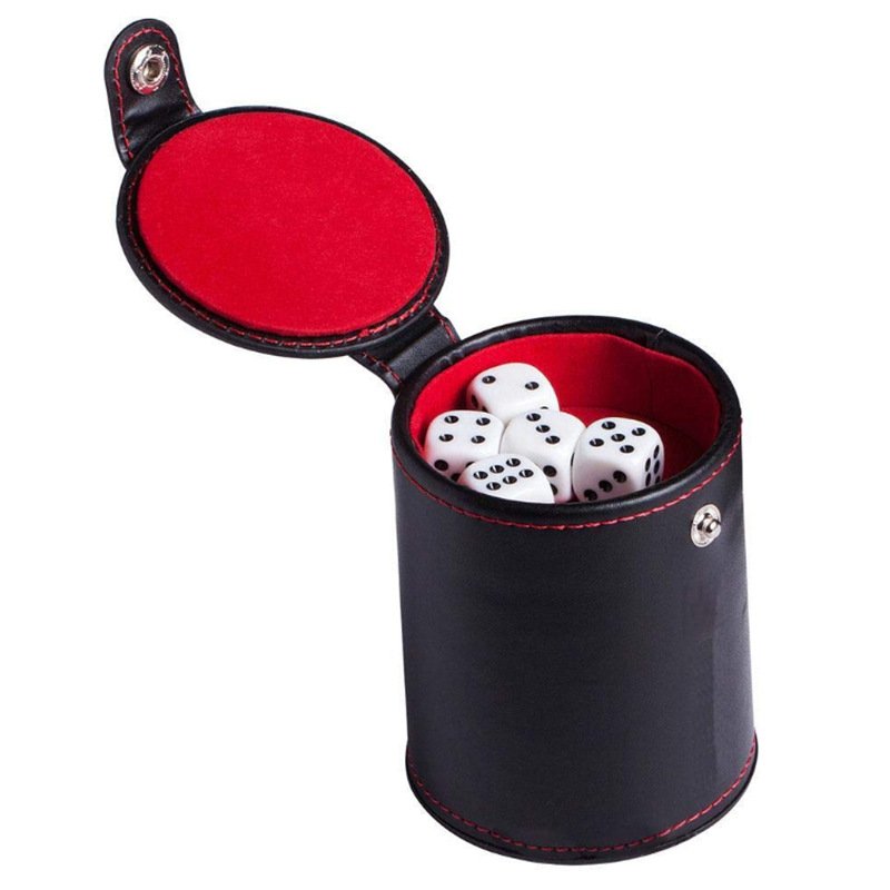 wholesale Customizable PU Leather Dice Cup Engraved Logo Casino dice cups for gambling games