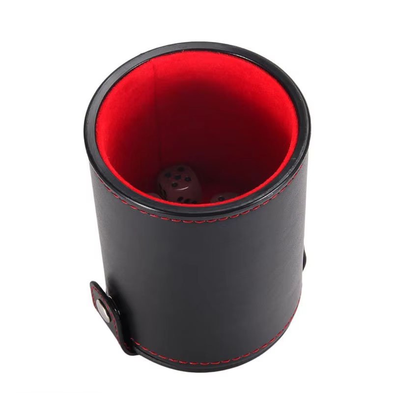 wholesale Customizable PU Leather Dice Cup Engraved Logo Casino dice cups for gambling games