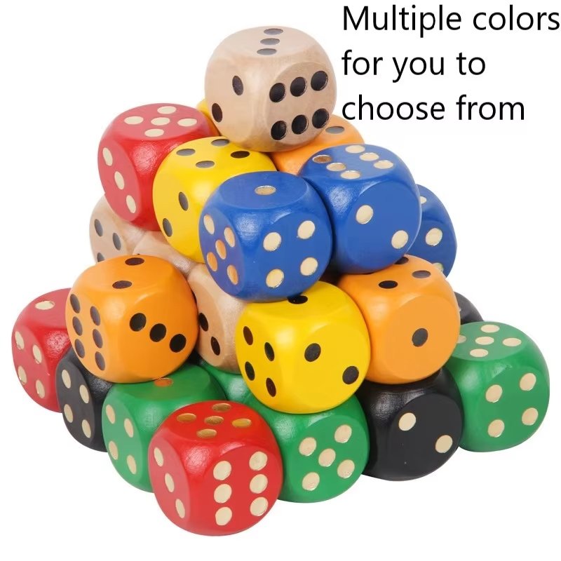 Factory Direct Customize 16Mm 6 Sides Custom Print Cube Wooden Playing Dice Game Round Corners Wooden Dice