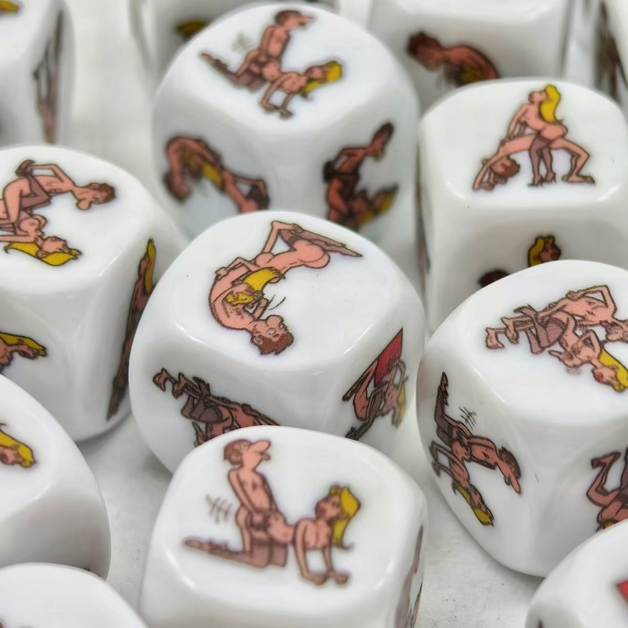 factory wholesale customized dice set adult games couples date rpg sexy dice acrylic mini d6 16mm polyhedral dice