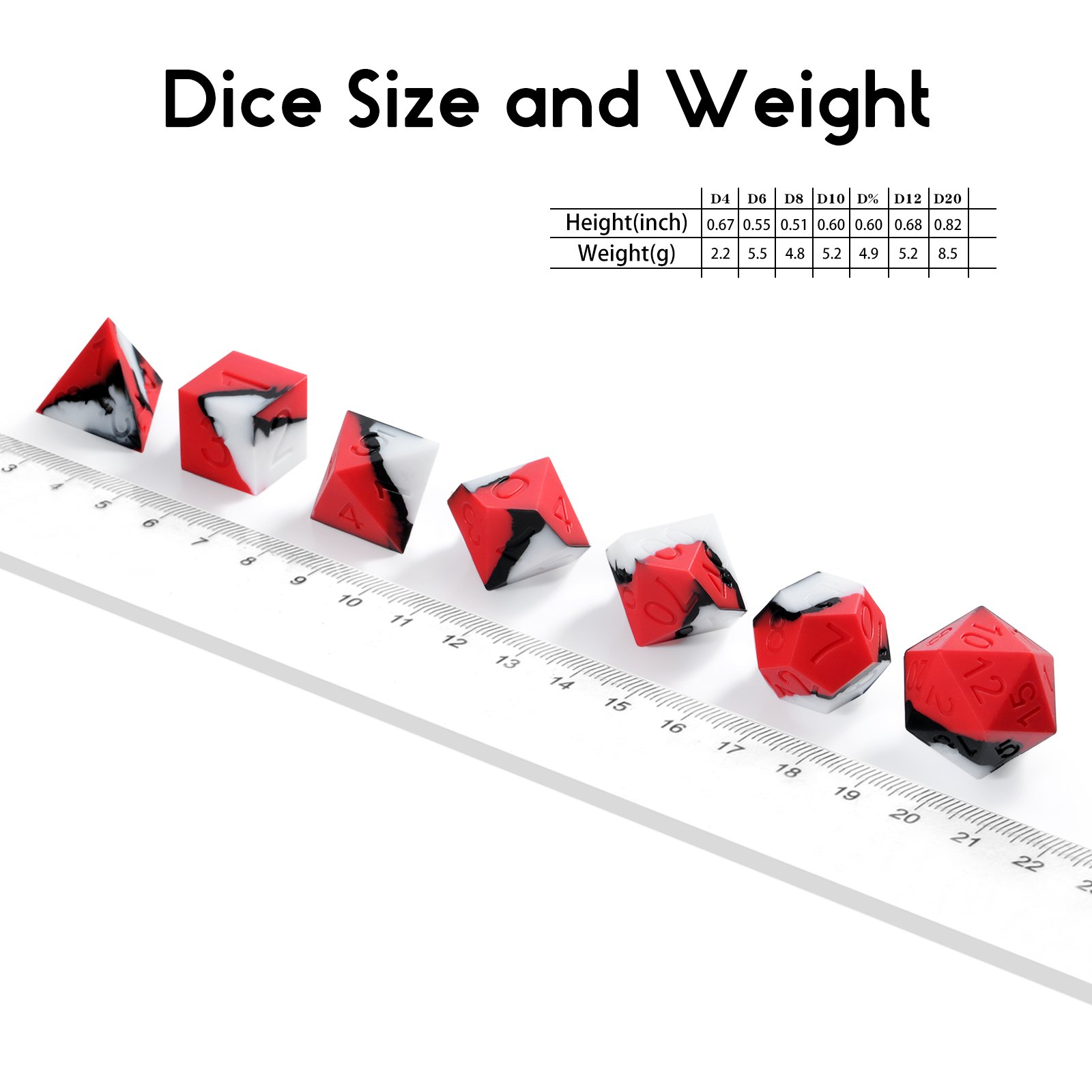 Wholesale Silicone dnd Dice Set D20 Polyhedral Dice set with Display Case Custom Dice for RPG Games