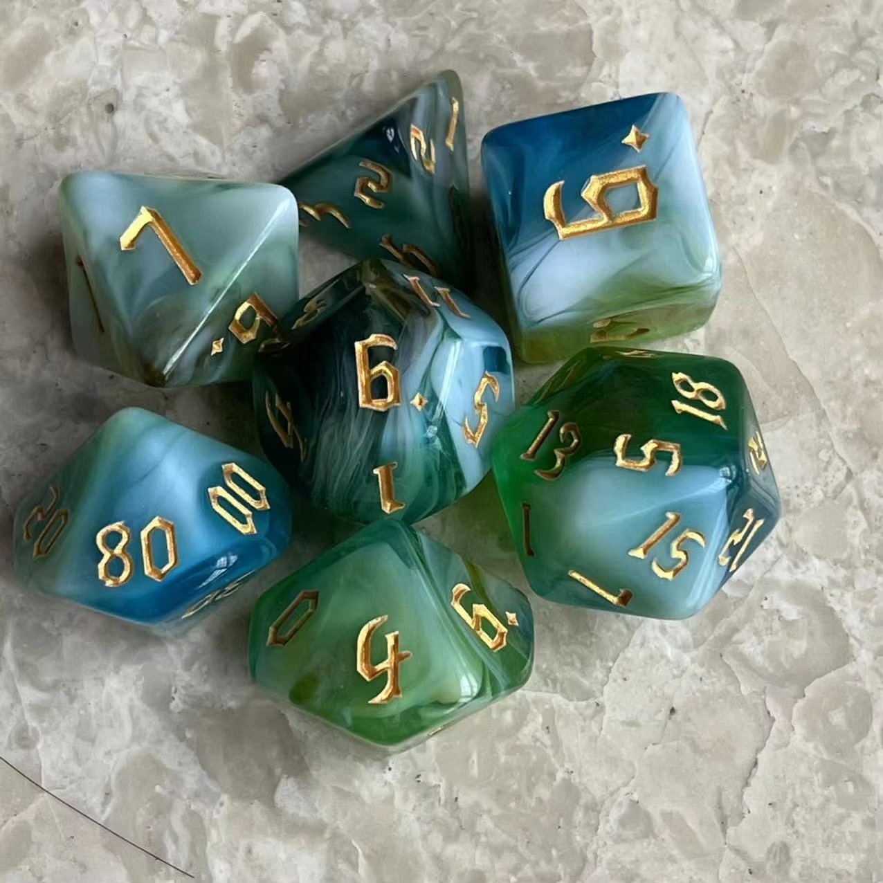 Factory wholesale starry sky color D4 D6 D8 D10 D% D12 D20 dice Desktop RPG Metal Polyhedron dice