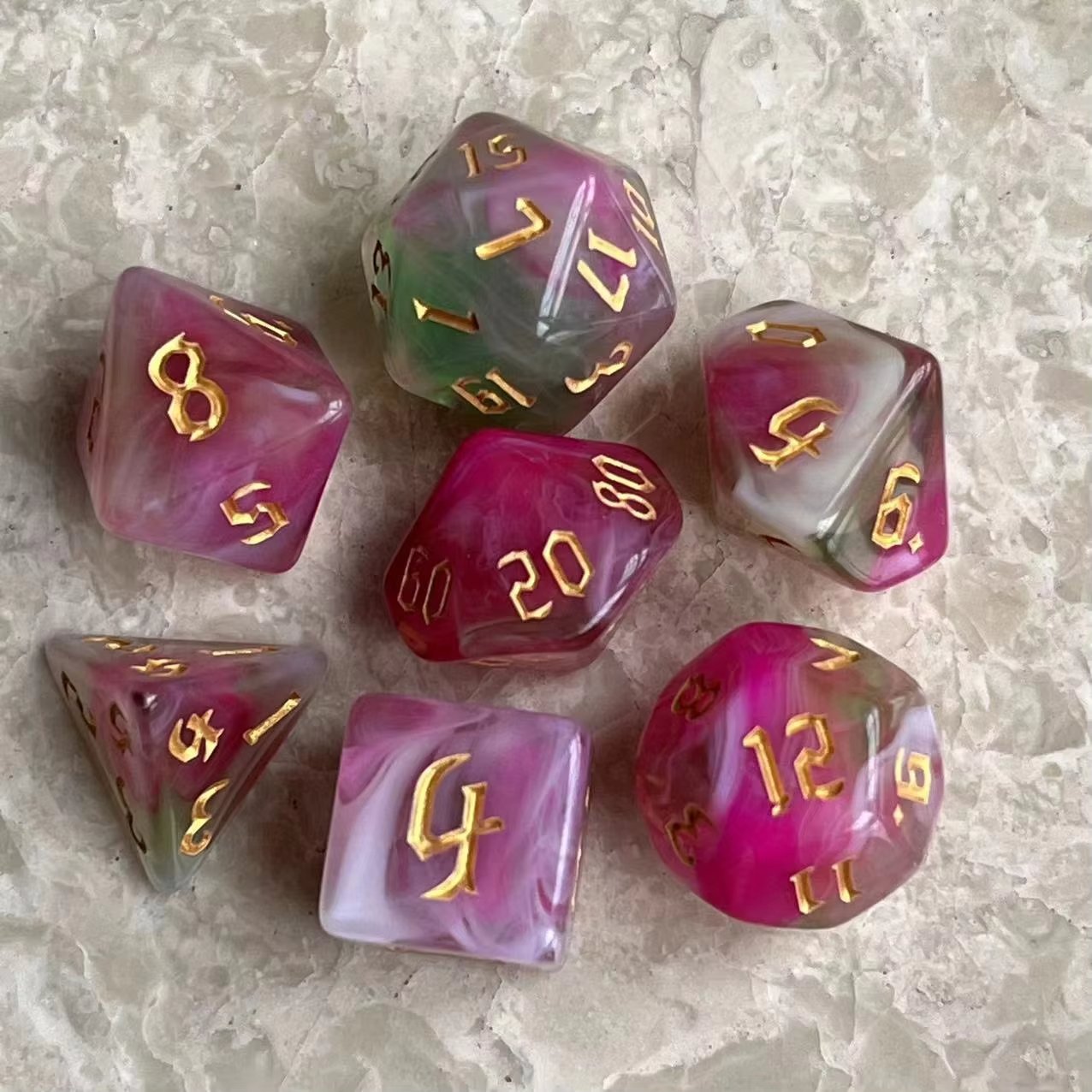 Factory wholesale starry sky color D4 D6 D8 D10 D% D12 D20 dice Desktop RPG Metal Polyhedron dice