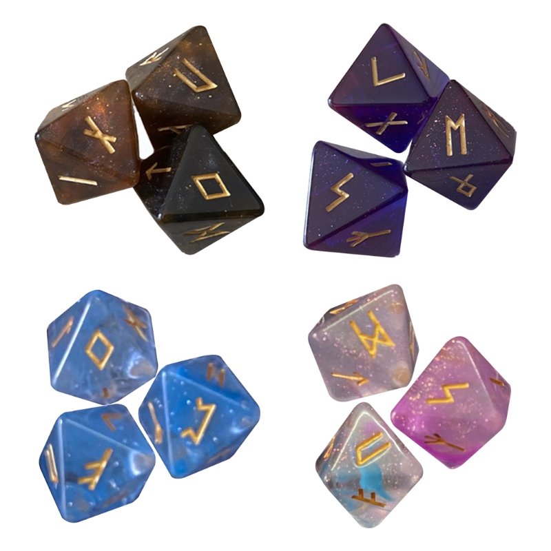 Wholesale Astrology Zodiac Signs Dice For Divination Board Game Acrylic polyhedral dice set 8 sides Rune Dice