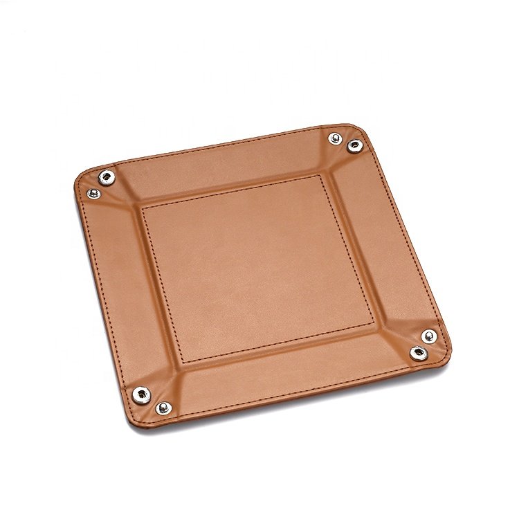 Accept Customization Diy Logo PU Leather Dice Tray For Home storage