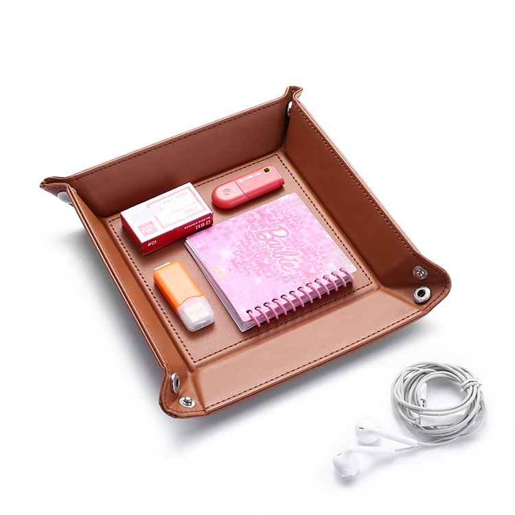 Accept Customization Diy Logo PU Leather Dice Tray For Home storage