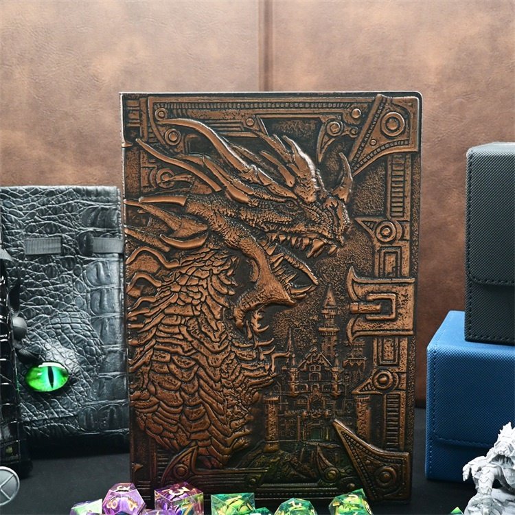 Color Emboss Leather A5 Notebook Dungeons and Dragons DND Dice Books for RPG Games