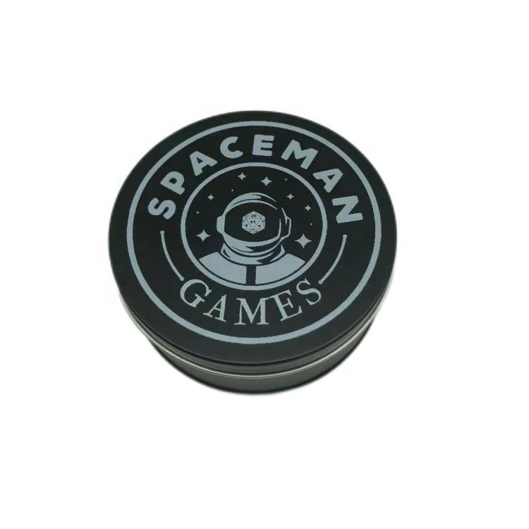Small MOQ Round Shape UV Printing Logo Custom Dice Game Metal Box for Storage