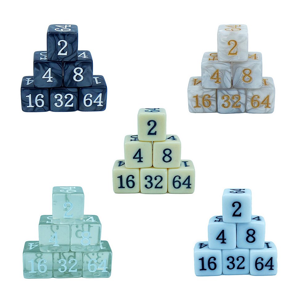 Acrylic D6 Dice Multiple Right Angle Dice Game Pearl Pattern Transparent Solid Color Board Game