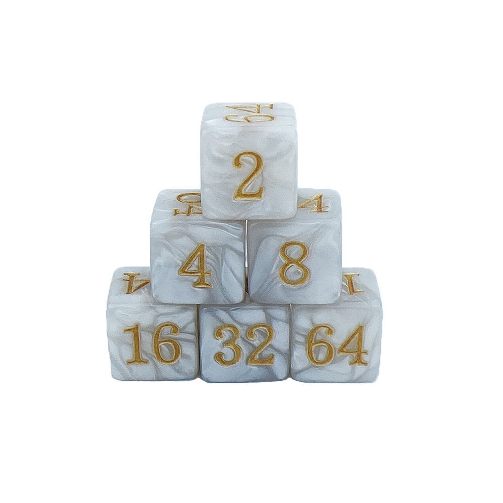 Acrylic D6 Dice Multiple Right Angle Dice Game Pearl Pattern Transparent Solid Color Board Game