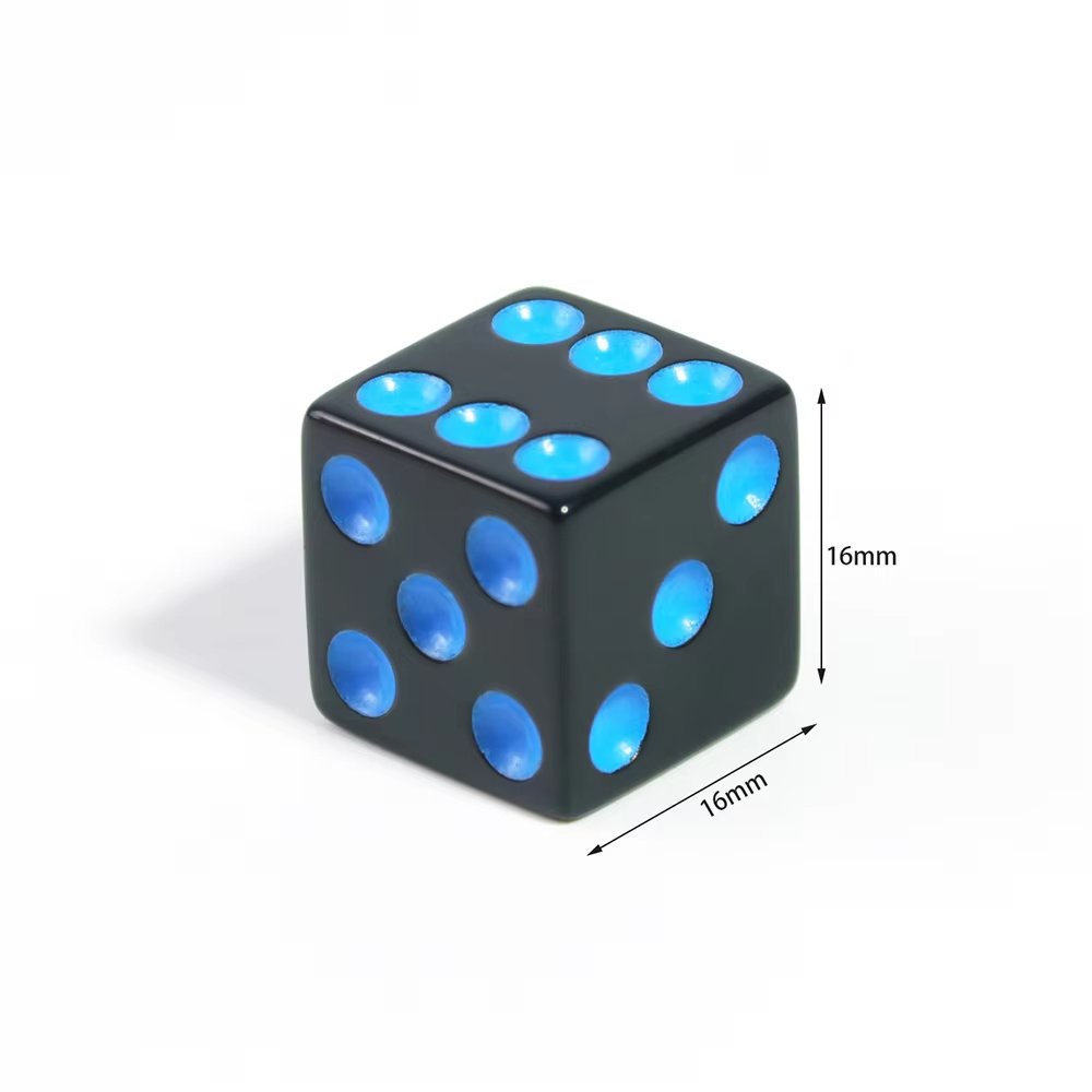 Factory Wholesale Custom Right Angle 16Mm Black Dice With Color Dots Form Board Games