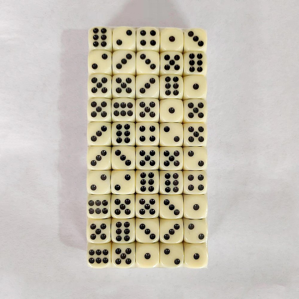Acrylic D6 Ivory Dice Rounded Corners Dice Game Custom Dice Board Game