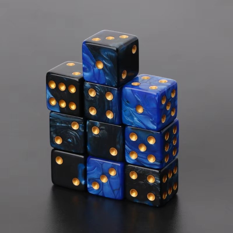Wholesale Square Corner Dice Acrylic Pearl Pattern Board Game Dice 16Mm Entertainment Accessories Dice