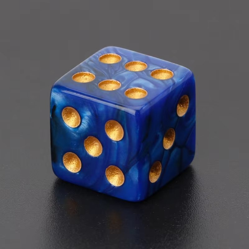 Wholesale Square Corner Dice Acrylic Pearl Pattern Board Game Dice 16Mm Entertainment Accessories Dice