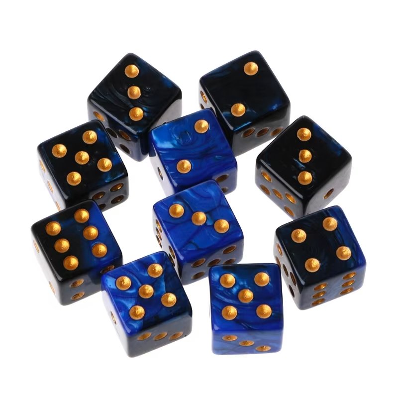 Wholesale Square Corner Dice Acrylic Pearl Pattern Board Game Dice 16Mm Entertainment Accessories Dice