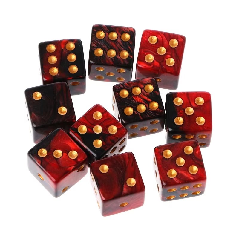 Wholesale Square Corner Dice Acrylic Pearl Pattern Board Game Dice 16Mm Entertainment Accessories Dice